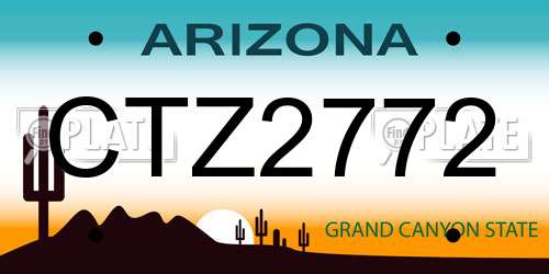 CTZ2772 Arizona License Plate