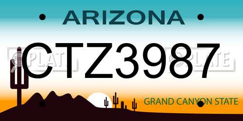CTZ3987 Arizona License Plate