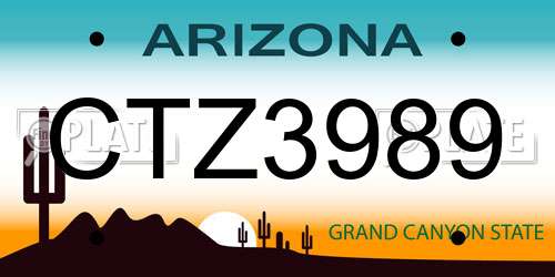 CTZ3989 Arizona License Plate