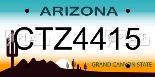 CTZ4415 Arizona License Plate