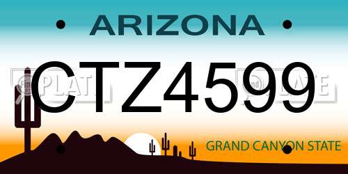 CTZ4599 Arizona License Plate