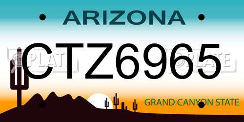 CTZ6965 Arizona License Plate