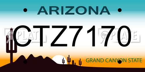 CTZ7170 Arizona License Plate