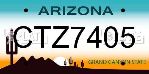 CTZ7405 Arizona License Plate