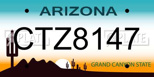 CTZ8147 Arizona License Plate