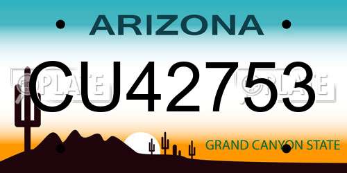 CU42753 Arizona License Plate