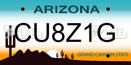 CU8Z1G Arizona License Plate
