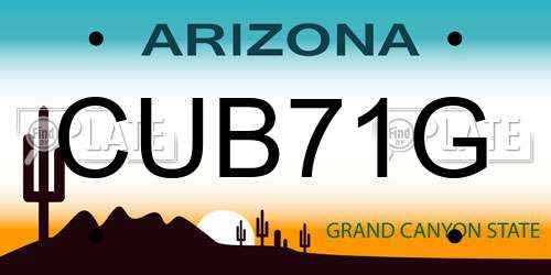 CUB71G Arizona License Plate