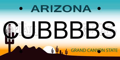 CUBBBBS Arizona License Plate