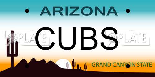 CUBS Arizona License Plate