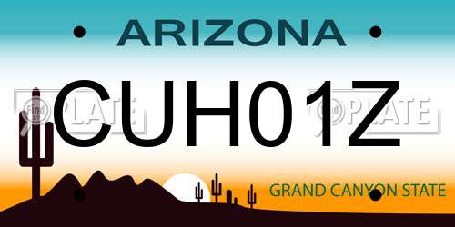CUH01Z Arizona License Plate