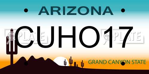 CUHO17 Arizona License Plate