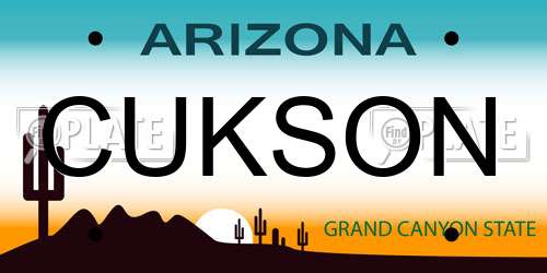 CUKSON Arizona License Plate
