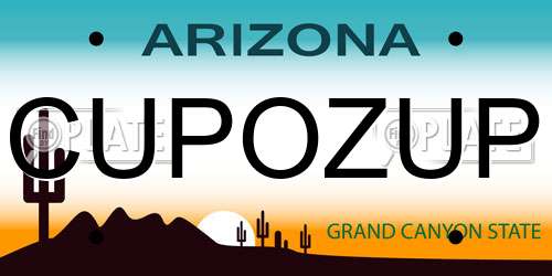 CUPOZUP Arizona License Plate