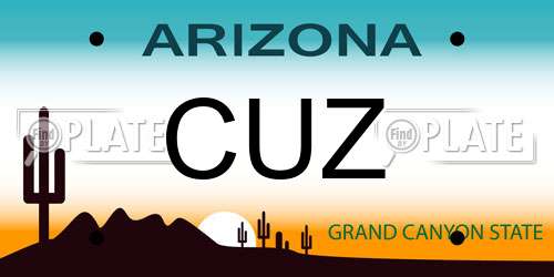 CUZ Arizona License Plate