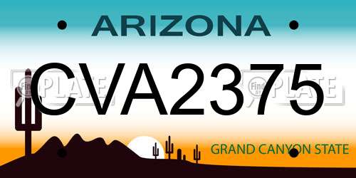 CVA2375 Arizona License Plate