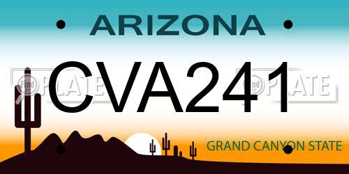 CVA241 Arizona License Plate