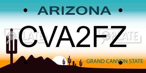 CVA2FZ Arizona License Plate