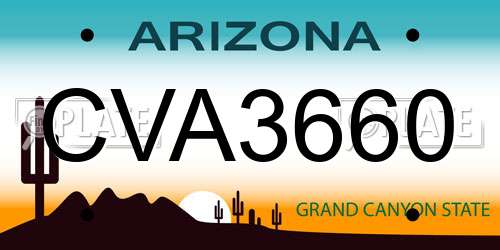 CVA3660 Arizona License Plate