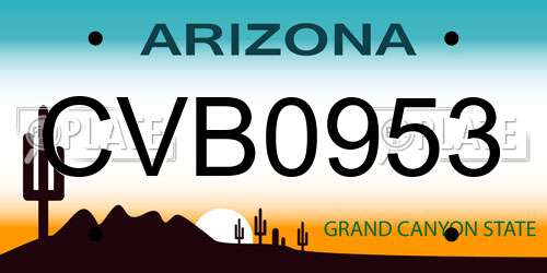CVB0953 Arizona License Plate