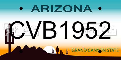CVB1952 Arizona License Plate