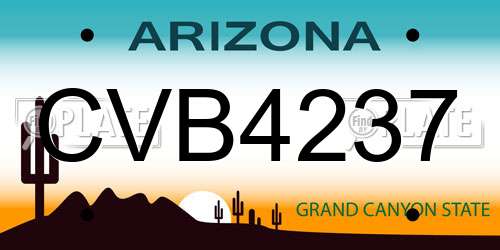 CVB4237 Arizona License Plate