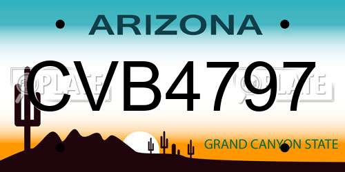 CVB4797 Arizona License Plate