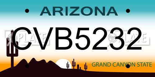 CVB5232 Arizona License Plate