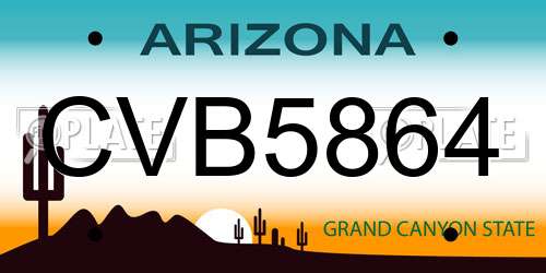 CVB5864 Arizona License Plate