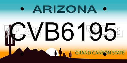 CVB6195 Arizona License Plate