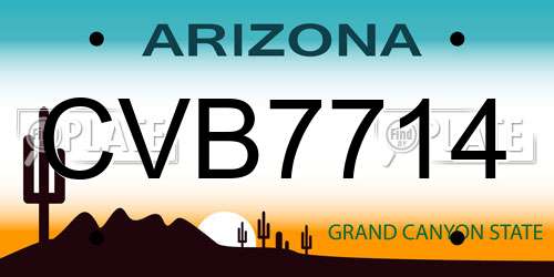 CVB7714 Arizona License Plate