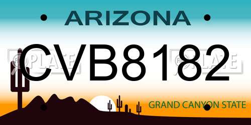 CVB8182 Arizona License Plate