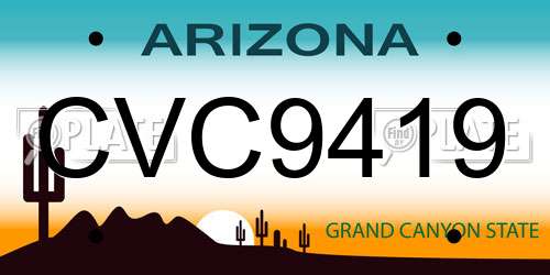 CVC9419 Arizona License Plate