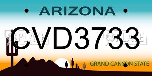 CVD3733 Arizona License Plate