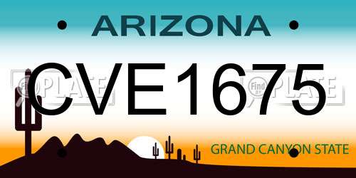 CVE1675 Arizona License Plate