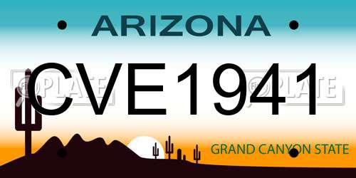 CVE1941 Arizona License Plate