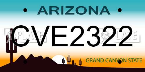 CVE2322 Arizona License Plate
