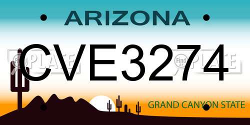 CVE3274 Arizona License Plate
