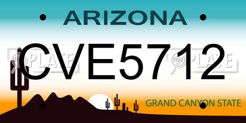CVE5712 Arizona License Plate