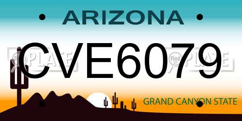 CVE6079 Arizona License Plate