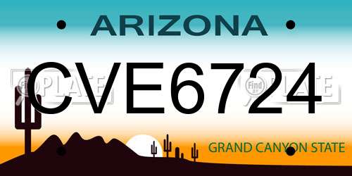 CVE6724 Arizona License Plate