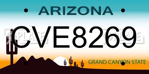 CVE8269 Arizona License Plate