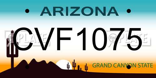 CVF1075 Arizona License Plate