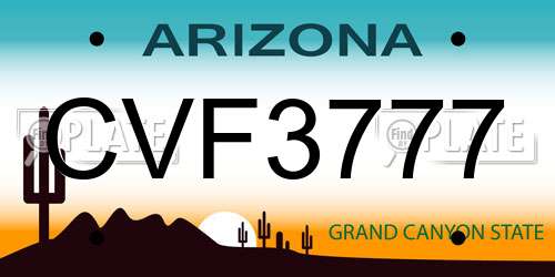 CVF3777 Arizona License Plate