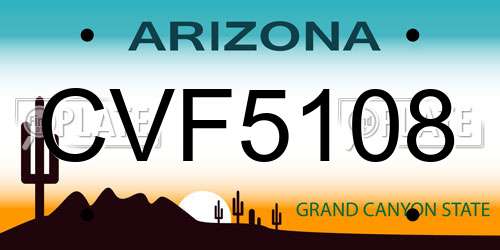 CVF5108 Arizona License Plate