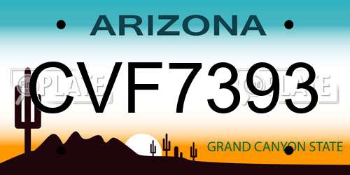CVF7393 Arizona License Plate