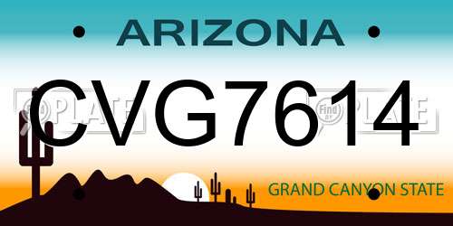 CVG7614 Arizona License Plate