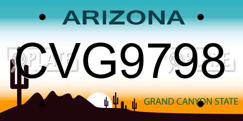 CVG9798 Arizona License Plate