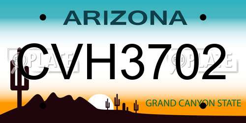 CVH3702 Arizona License Plate
