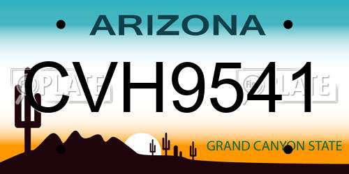 CVH9541 Arizona License Plate